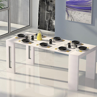 Table à manger transformable moderne en bois, extensible, de luxe, rectangulaire, pliable, pour appartement et hôtel