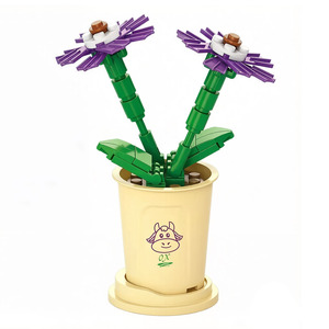 Ornement de bureau en forme de tasse à café Saintpaulia, simulation de blocs de construction, kit de plantes créatif, 12 styles, Lele Brother - Product Image 1