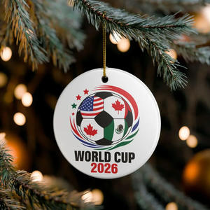 Pendentif rond Coupe du Monde États-Unis-Canada-Mexique, nouveau style e-commerce transfrontalier pour les fans de football, ornements de Noël pour boule et sapin - Product Image 1