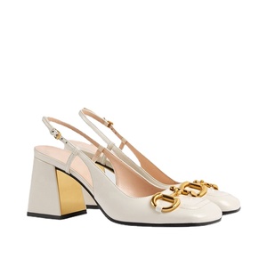 Chaussures à talons hauts pour femmes, modèle 2024, de qualité supérieure, luxueuses, respirantes, à lacets, avec boucle Horsebit, bout carré, blanches, pour l'été - Product Image 1