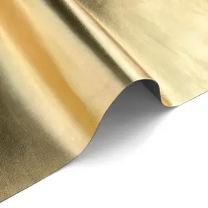 Kulit buatan 0.6mm serat mikro metalik emas kulit untuk pembuatan sepatu