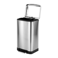Poubelle en acier inoxydable 30L pour la cuisine Poubelle à pédale de grande capacité de 30 litres pour la maison