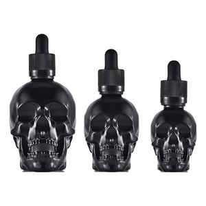 30ml <span class=keywords><strong>60ml</strong></span> 120ml Huyết thanh mỹ phẩm chăm sóc da tóc tinh dầu bao bì hộp sọ đen chai thủy tinh nhỏ giọt - Product Image 6