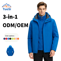 Veste de safari pour homme, 3 couches, respirante, grande taille, résistante à l'eau, coupe-vent, légère, avec doublure en polaire amovible, fermeture éclair