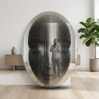 Grande sculpture faciale en acier inoxydable, sculpture de tête paramétrique en métal, installation artistique abstraite moderne pour l'extérieur