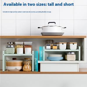 Étagère de rangement de cuisine en métal rétractable avec vaisselle d'évier inférieur, étagère d'assaisonnement pour micro-ondes - Product Image 4