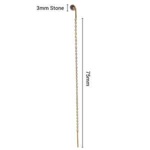 Elegantes pendientes de hilo con bisel de oro de 14 quilates para mujer, sin níquel, sin plomo, certificado por terceros, venta al por mayor, diseño personalizado para - Product Image 3