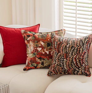 Nouvel arrivage de taie d'oreiller Jacquard haut de gamme <span class=keywords><strong>bordeaux</strong></span> motif abstrait <span class=keywords><strong>coussin</strong></span> de Style européen chinois pour la décoration intérieure - Product Image 4