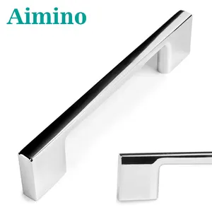 AIMINO में OEM वाइड-पैर कैबिनेट पुल रॉड क्रोम प्लेटेड आधुनिक ठोस संभाल रिक्ति रसोई कैबिनेट दरवाजा दर्पण रंग कैबिनेट संभाल