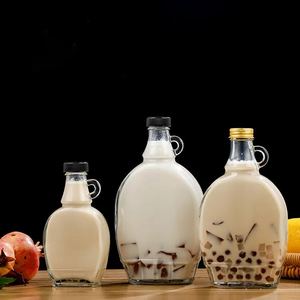 Alta calidad 150ml 250ml <span class=keywords><strong>375ml</strong></span> 500ml Tapa de tornillo vacía Botella de vidrio de jarabe de arce plano con mango pequeño - Product Image 5