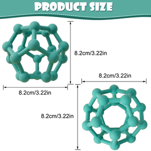 Mordedores de Silicona Suave Libres de BPA para Bebés, Anillos de Dentición, Bola para Masticar, Juguete de Silicona para Bebés, Set de Regalo para Bebés - Product Image 3