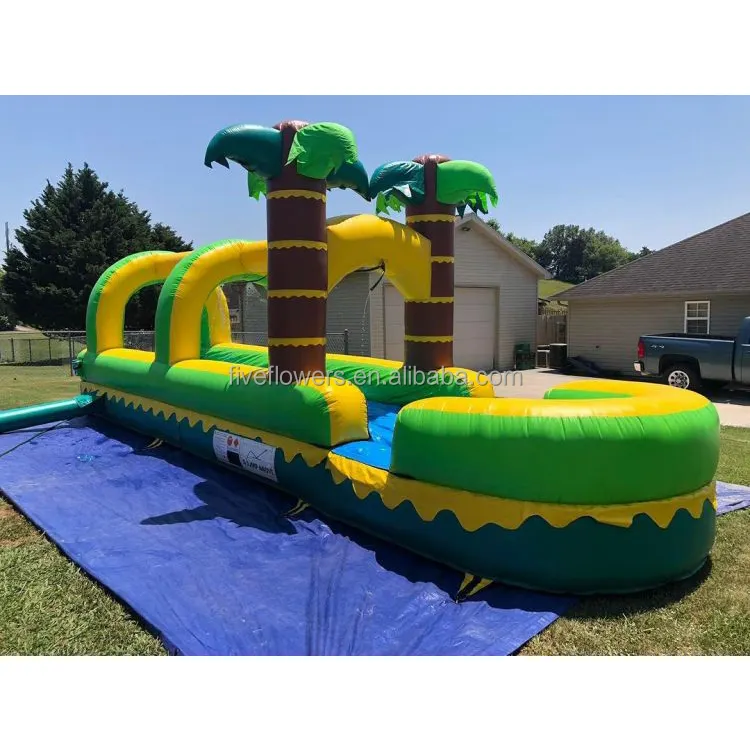 Hot sale cheap 0.55mm PVC popular inflatable slip water slides small kids inflatable waterslides outdoor for party