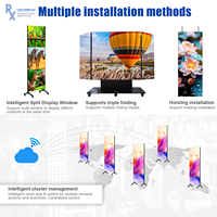 Afficheur LED mobile intelligent double face RX 4K, contrôle WiFi USB, écran numérique, panneau d'affichage LED, garantie 5 ans, usage commercial en centre commercial