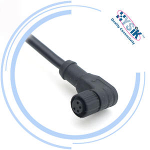 Kabel 4 Pin sudut kanan M8 kabel plastik perempuan pre-molded Cordset sebuah Coding IP67 untuk kabel kuncir untuk penerbangan - Product Image 1