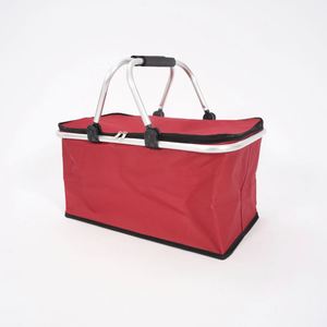 Panier de courses pliable portable pour l'extérieur, boîte de rangement rectangulaire isolée avec couvercle pour le camping et les pique-niques - Product Image 2