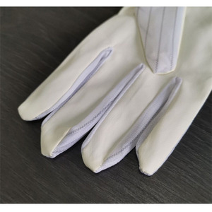 Gants antistatiques en PU avec paume enduite de PVC et dos en soie pour usage en usine et dans la transformation alimentaire avec couture à 7 aiguilles - Product Image 4