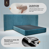 2025 New Winged Design High End Luxus Weiches Doppelbett Großes Kopfteil Modernes Designer Großes Samts toff Kingsize-Bett-Set
