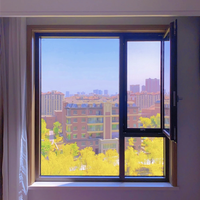 Fenêtre coulissante en alliage d'aluminium sur mesure, verre trempé, vue panoramique
