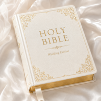 Service d'impression personnalisée de la Sainte Bible pour mariage, impression de livres à couverture rigide en cuir avec dorure à chaud et bords dorés