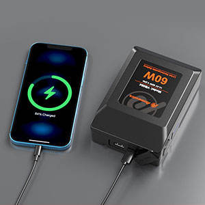 Powerextra V Mount V Lock Replace 60Wh 14.4V 4.2Ah <b>D</b> Tap USB-A <b>Type</b> C Digital Camera <b>Battery</b> for Sony Broadcast Video Camcorder - Product Image 6