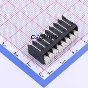 JL212V-35008B01 Spring Terminal Block Through hole Component (THT),P=3.5mm Connector 1x8P 3.5mm Black Through Hole - Product Image 1