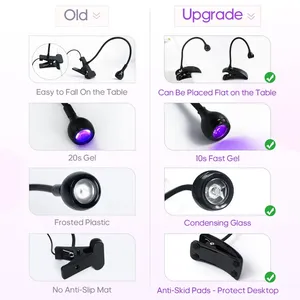 <b>Nail</b> Led Lights Dryer Uv Lamp Double Head Ultraviolet Clip-on <b>Desk</b> Flexible Mini Usb Gel Curing Manicure Pedicure Salon Tools - Product Image 6