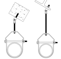 Connecteur pivotant structurel UTT14, attache de support de tuyau en acier au carbone électrogalvanisé pour systèmes de protection sismique
