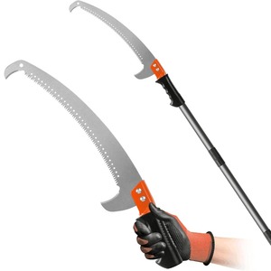Lightweight 14 FT Manual DIY <b>Pole</b> Saw for Tree Trimming Pruning Stainless Steel Extension High Pruning Blade 6 TPI Forestry Yard - Product Image 1