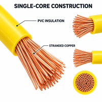 Fil de cuivre flexible multibrin BVR 2,5 mm² isolé en PVC, câble unipolaire 450/750 V pour projets de câblage domestique