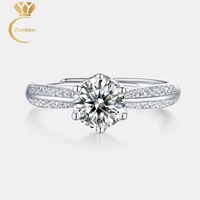 Bague de Fiançailles GRA en Argent Sterling 925 Massif Plaqué Rhodium avec Moissanite VVS et Diamant de Laboratoire pour Femme – Vente en Gros