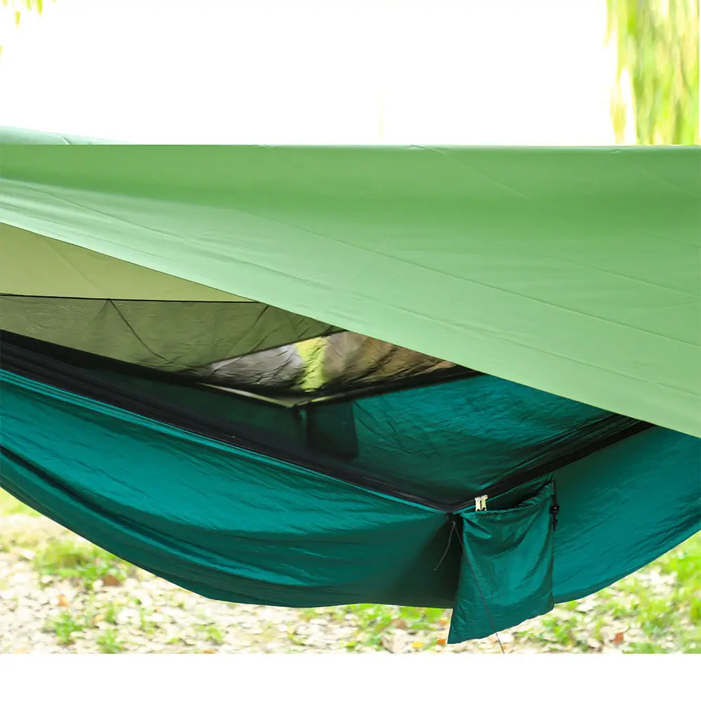 wholesale high quality Waterproof Fabric rain proof Camping Tarp With Hammock And Polyester Mosquito Net