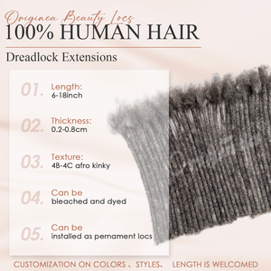 Extensions de cheveux en crochet dreadlocks en cheveux humains vierges faits à la main, sel et poivre Originea, dreadlocks bon marché - Product Image 3