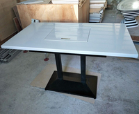 Table à thé moderne en marbre et acier inoxydable sur mesure, design de restaurant, table à manger en marbre de luxe