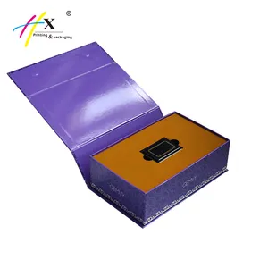 Benutzer definierte Druck Magnet verschluss Geschenk Schmuck Pappe beflockt Eva Insert Flip Top Hard Ring Boxen Verpackung Papier box