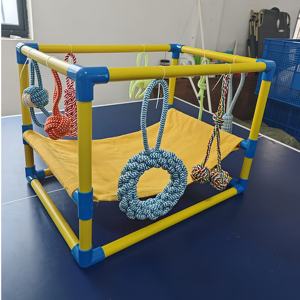 Rangka PVC dengan Tali Bungee Pusat Aktivitas untuk Anjing Kecil Indoor Jungle Gym Puppy Play Gym dengan Mainan Gantung - Product Image 2