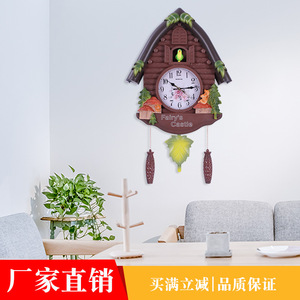 Fairy's Castle Cuckoo <b>Wall</b> <b>Clock</b> Analog Battery Powered With Pendulum For Living Room <b>Bedroom</b> - Product Image 5