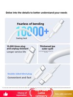 Cable de Datos USB-C a USB-C de Doble Puerto con Carga Rápida PD100W para iPhone 15 Pro, iPad y MacBook