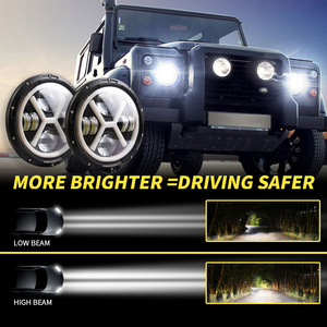 Phares à LED avec anneau Halo Amber Turn Signal pour <span class=keywords><strong>Lada</strong></span> <span class=keywords><strong>Niva</strong></span> 4x4 Suzuki Samurai 7 "DRL Halo Phares pour VAZ 2101 - Product Image 2