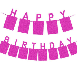 Ghirlanda Decorativa per Feste di Compleanno a Tema 'Happy Birthday' con Bandierine in Carta Glitterata per Decorazioni Murali - Product Image 4