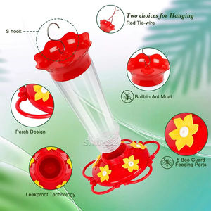 Trong suốt ngoài trời ồn ào chim trung chuyển và uống rượu với 5 cổng cho ăn kiến và ong bằng chứng treo Chim Ruồi trung chuyển - Product Image 3