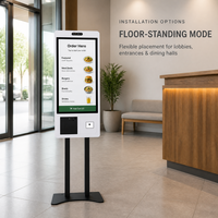 Intelligenter Hotel-Selbstbedienungs-Kiosk 21,5 Zoll Touchscreen SDK Barcode-Leser Zimmerkarten-Ausgabeautomat Reisepass-Scanner-Terminal