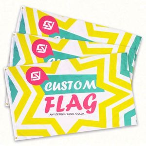 Banderas Personalizadas Profesionales de Cualquier Tamaño, Diseño y Logotipo, con Estrella Amarilla, de Una o Dos Caras - Product Image 4