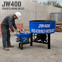Bétonnière à cuve plate verticale de 400 L, modèle JW400, à moteur diesel