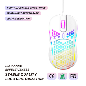 เมาส์เกมมิ่ง RGB DPI สูง ออกแบบตามหลักสรีรศาสตร์ แบบมีสาย 6 ปุ่ม เซ็นเซอร์ออปติคอล สำหรับพีซี อีสปอร์ต โลโก้สั่งทำได้ OEM ODM สำหรับผู้ซื้อจำนวนมาก รุ่น YL13 RGB - Product Image 1