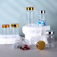 Bouteille vide en PET noir de 80, 100, 120, 150 ml pour pilules, capsules, comprimés et poudres – Pot d'emballage