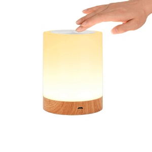 Colorful Wood Grain Dimmable <b>LED</b> Minimalist Table Lamp Touch Control Rechargeable Bedroom <b>Night</b> <b>Light</b> 3W - Product Image 1