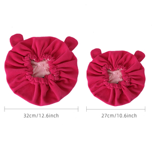 Gorro de noche de lana Polar de invierno, gorro de pelo para <span class=keywords><strong>dormir</strong></span> con orejas de oso, gorro para el hogar, gorros para niños y adultos para mamá y yo - Product Image 3