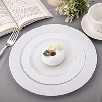 Assiettes à dîner en plastique blanc 10,25 pouces, assiettes jetables de qualité supérieure, sûres et réutilisables, idéales pour la fête