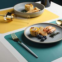 Tapis de table et sets de table carrés en silicone flexible multicolores écologiques sans BPA de style classique pour cuisine et salle à manger ONEQUAN