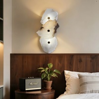 Applique murale LED de luxe transfrontalière en marbre et cuivre, design postmoderne haut de gamme, simple, pour chevet, chambre et salon